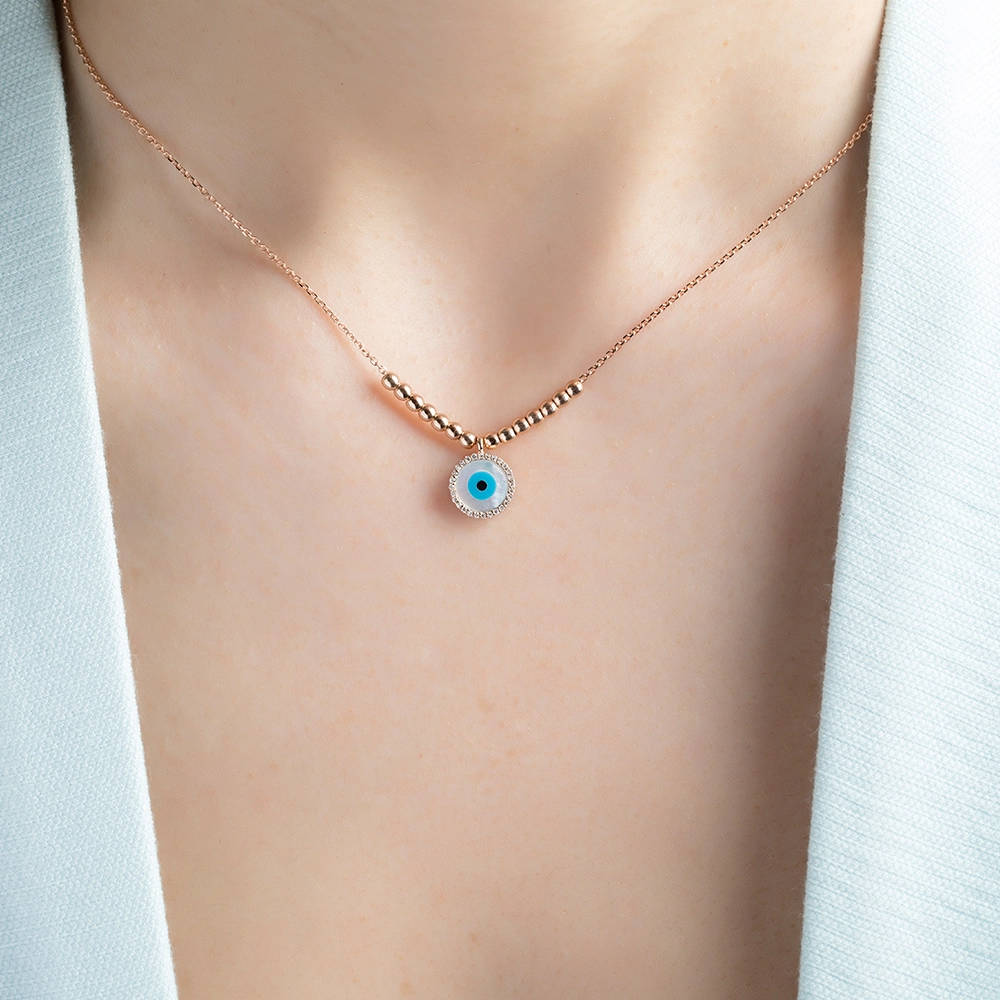 0.08 ct. Augen Diamant Halskette