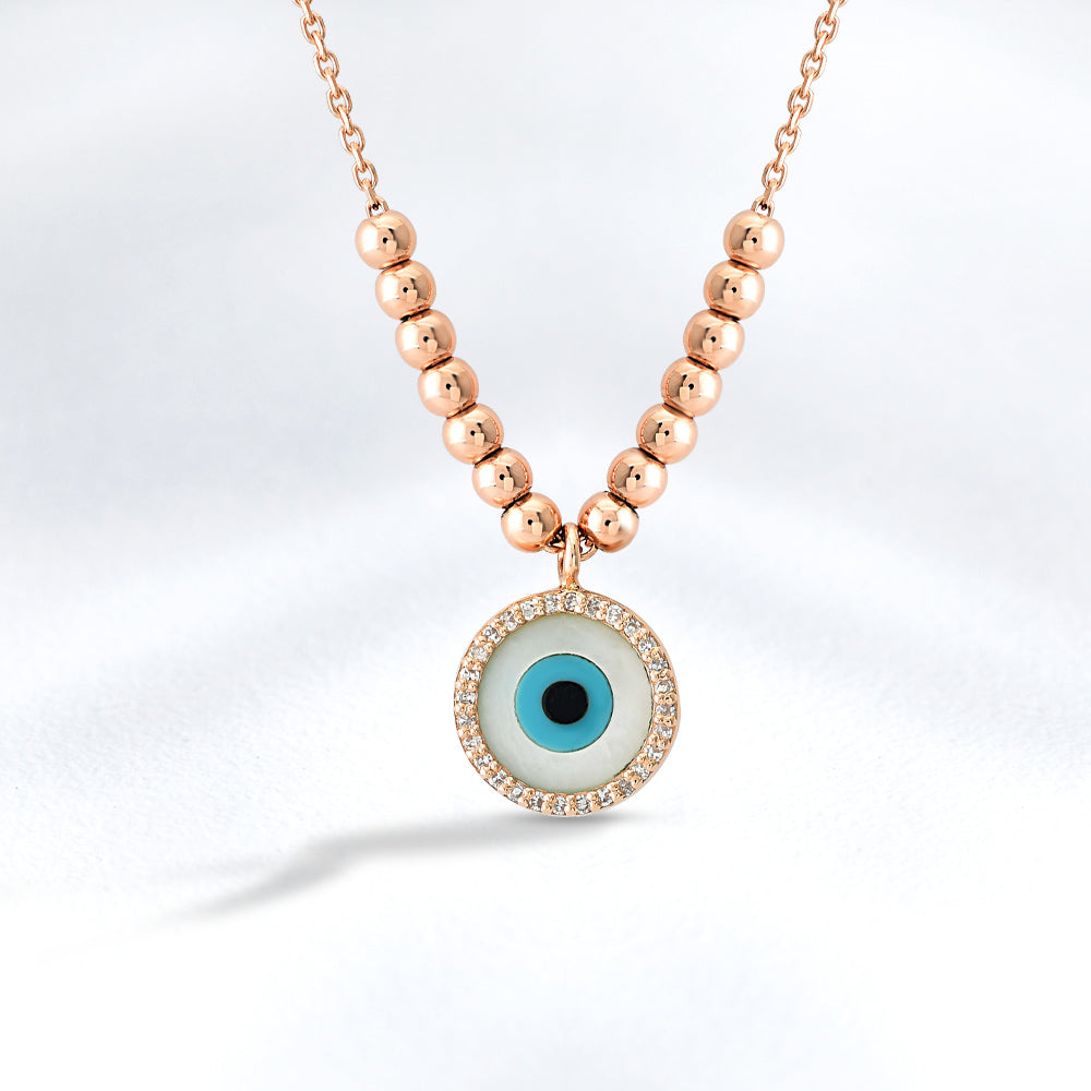0.08 ct. Augen Diamant Halskette