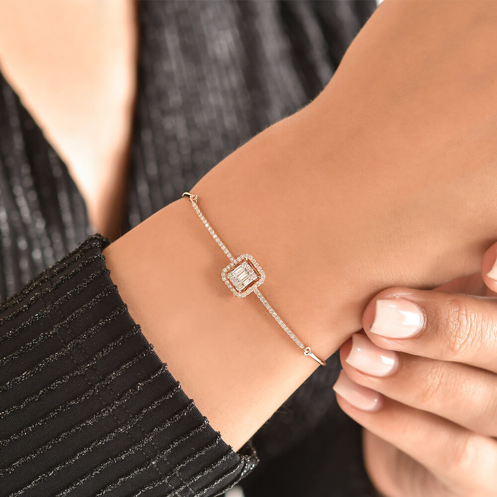 0.53 ct. Baguette Diamantarmband