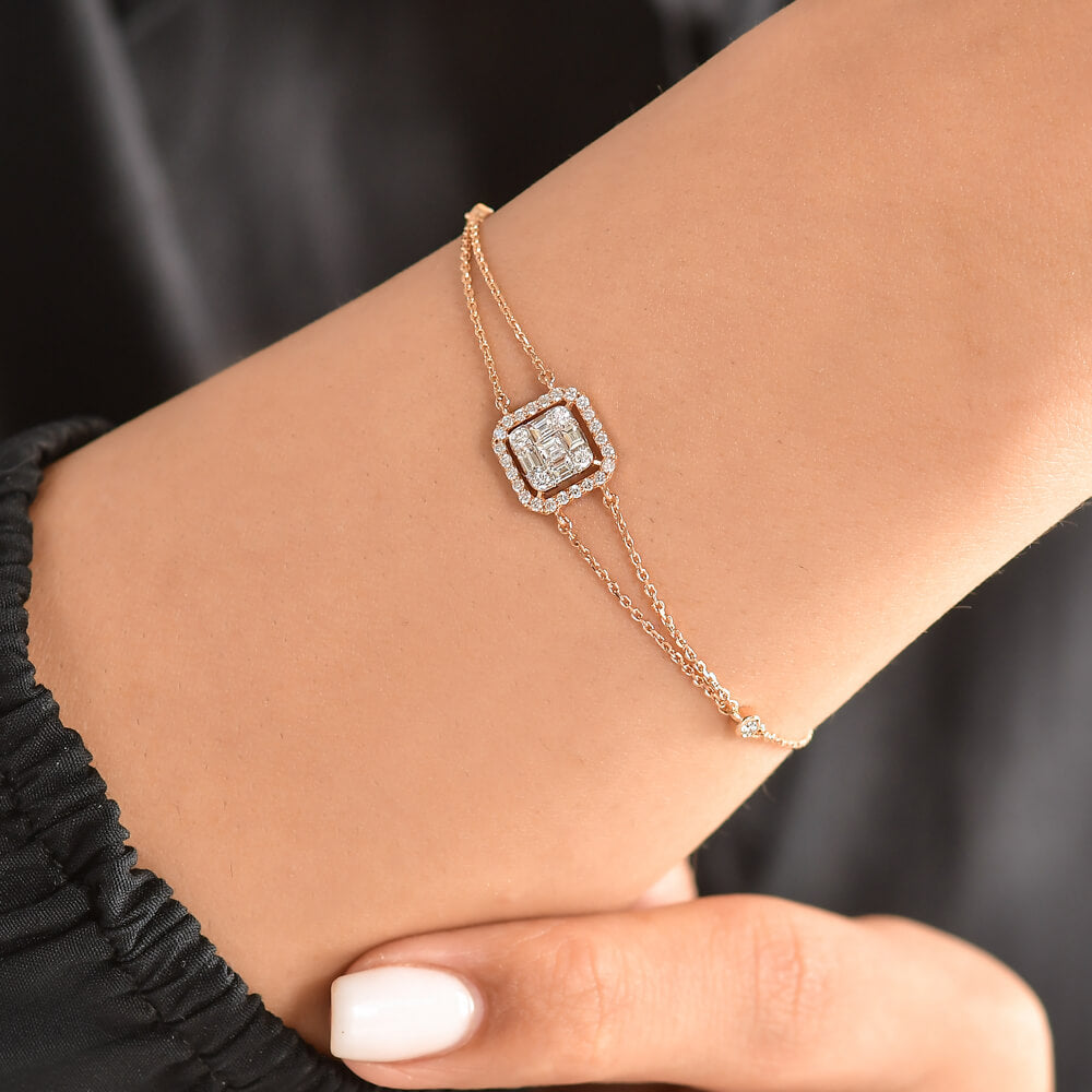 0.50 ct. Baguette Diamantarmband
