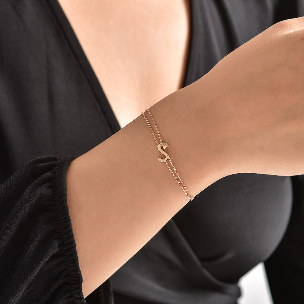 0.01 ct. Buchstabe S Diamantarmband