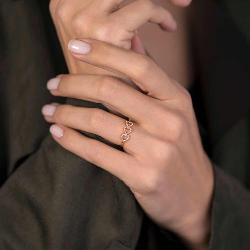 0.09 ct. Herz Diamantring