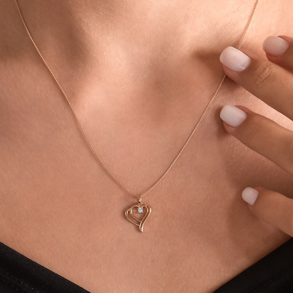 0.03 ct. Herz Diamant Halskette