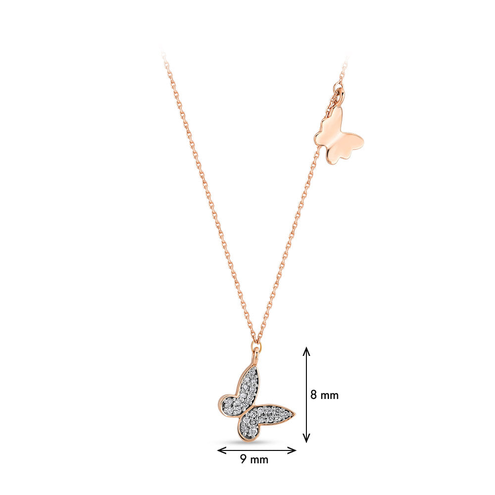 0.07 ct. Butterfly Diamond Necklace