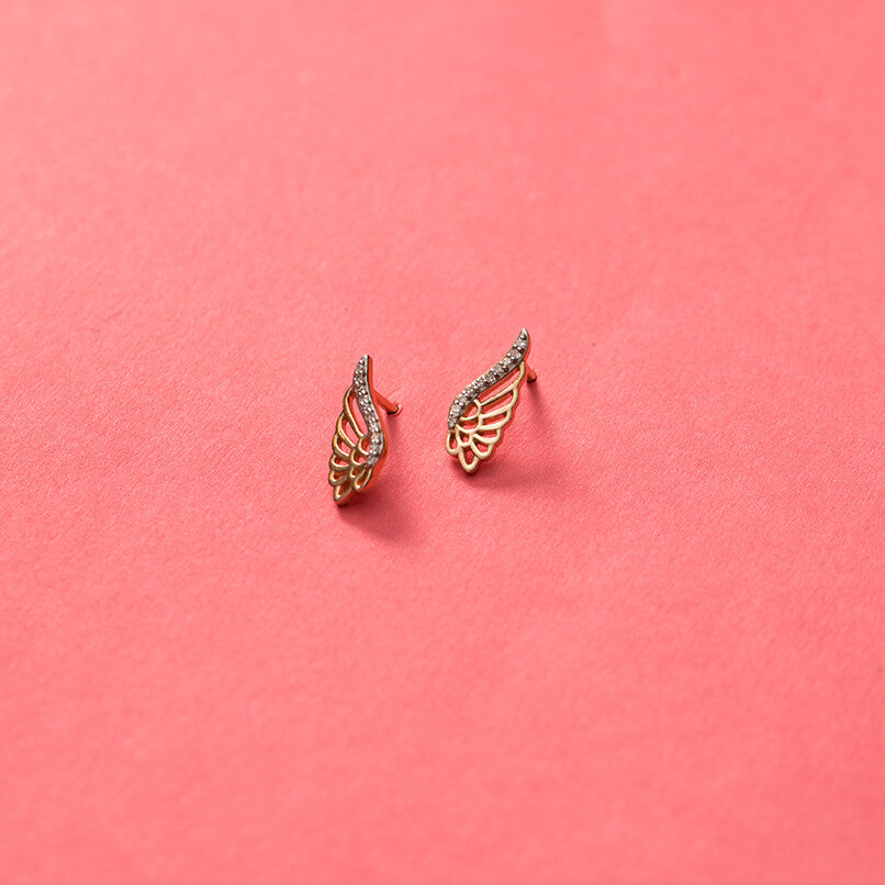 0.06 ct. Engel Flügel Diamant Ohrstecker