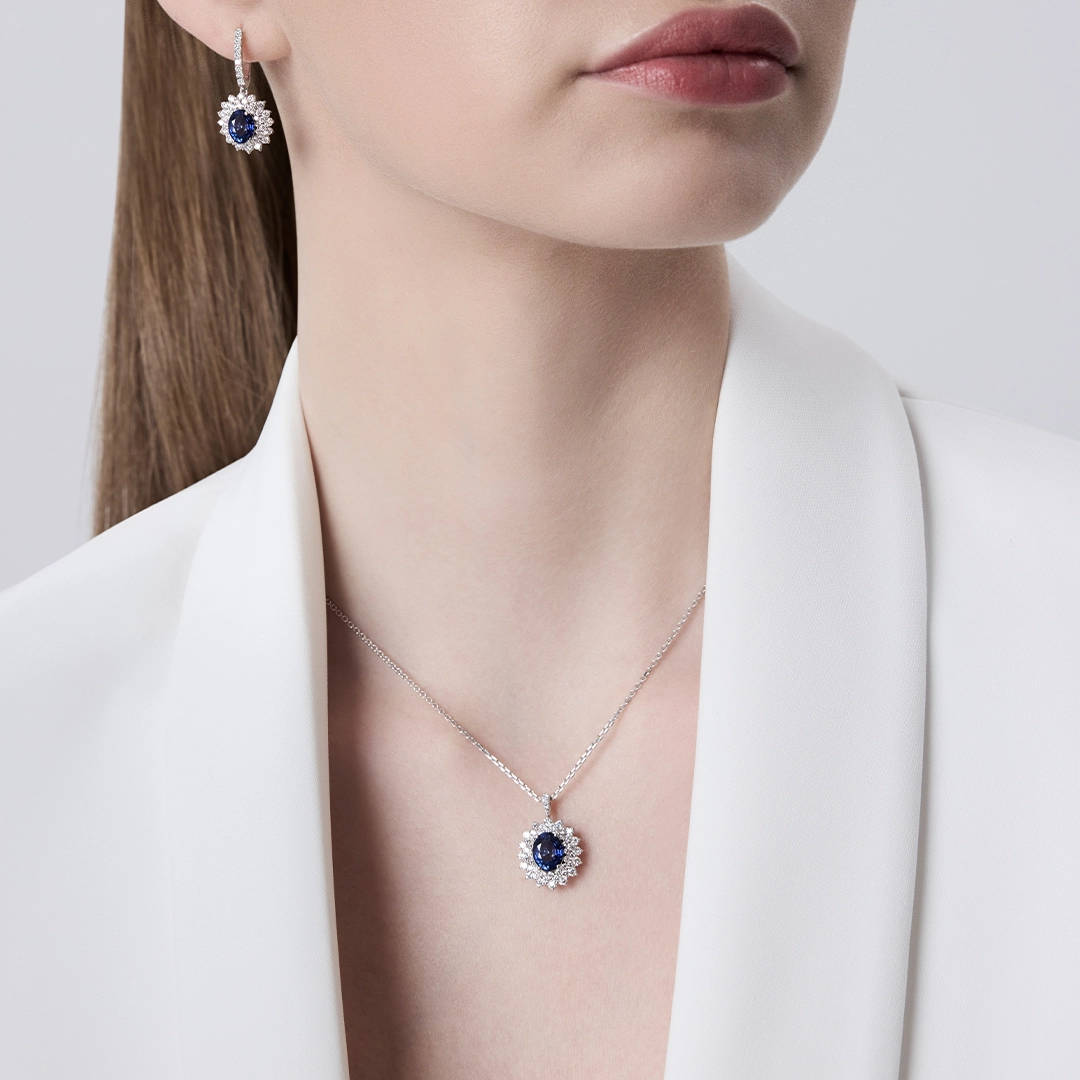 2.57 ct. Saphir Halskette