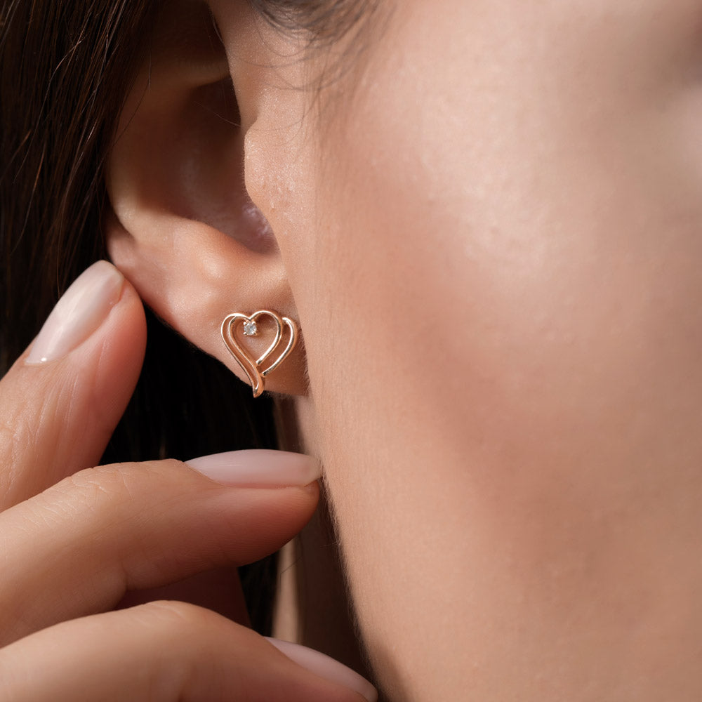 0.03 ct. Herz Diamant Ohrstecker
