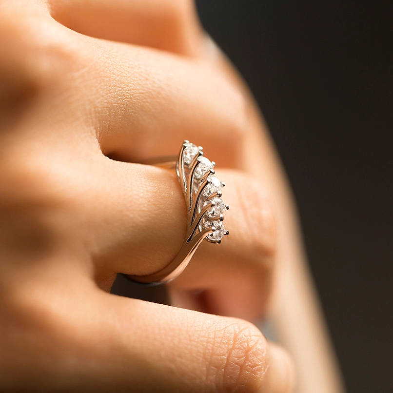 0.50 ct. Fünfstein Diamantring