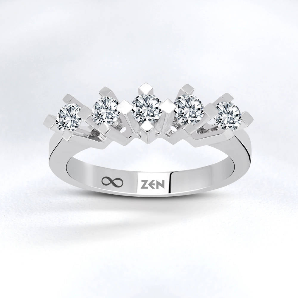 0.75 ct. Fünfstein Diamantring