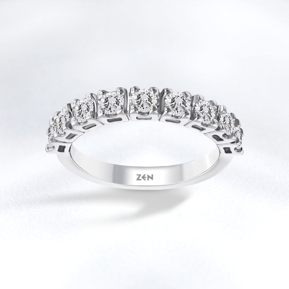 0.76 ct. Halbmemoire Diamantring
