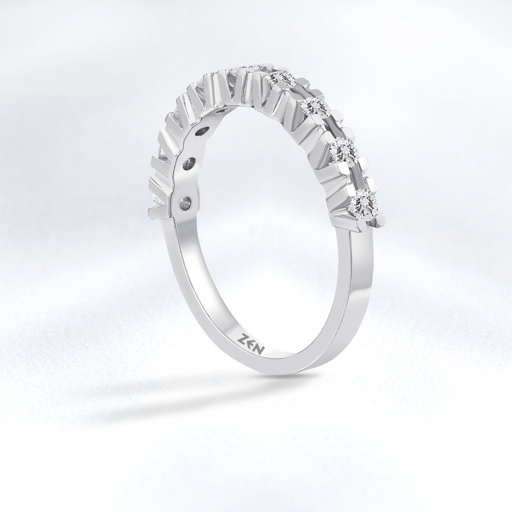 0.30 ct. Halbmemoire Diamantring