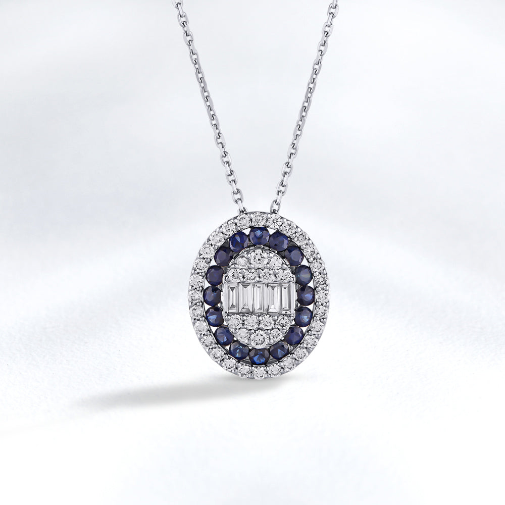 0.87 ct. Saphir Halskette