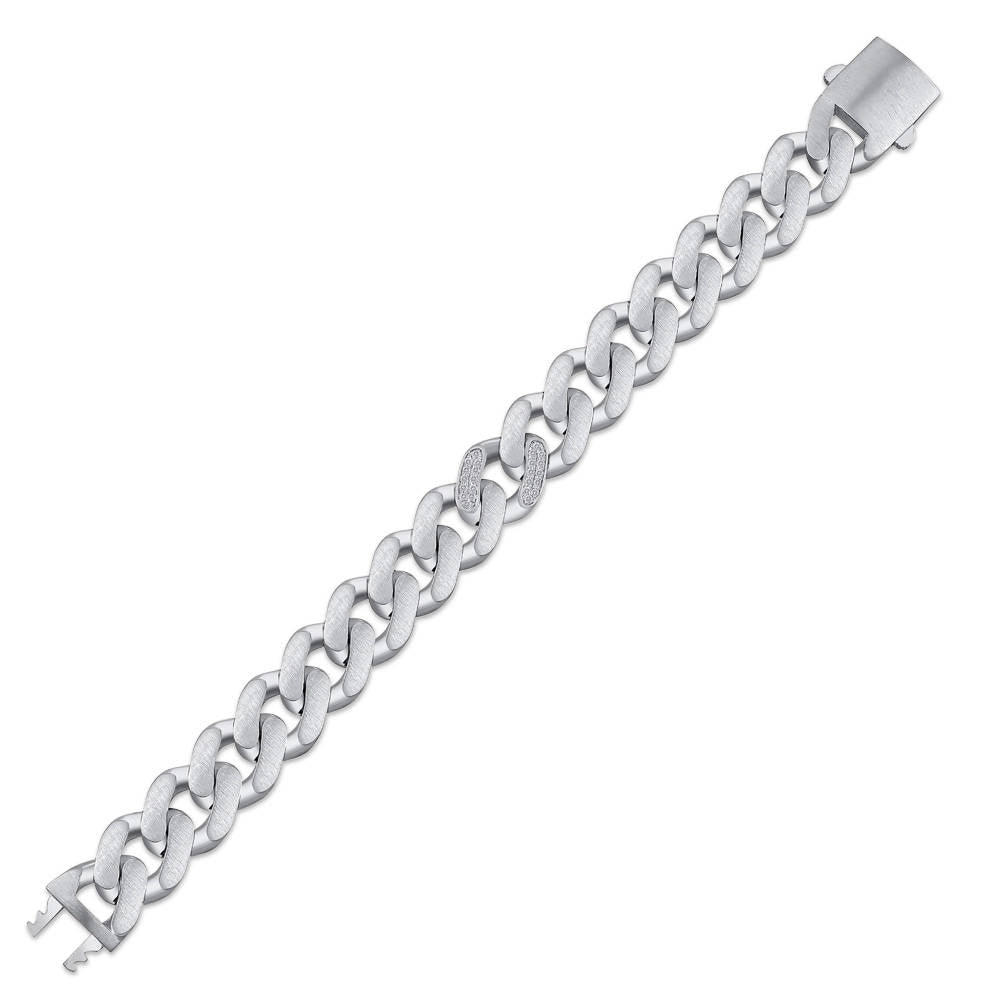 Herren Silber Diamantarmband