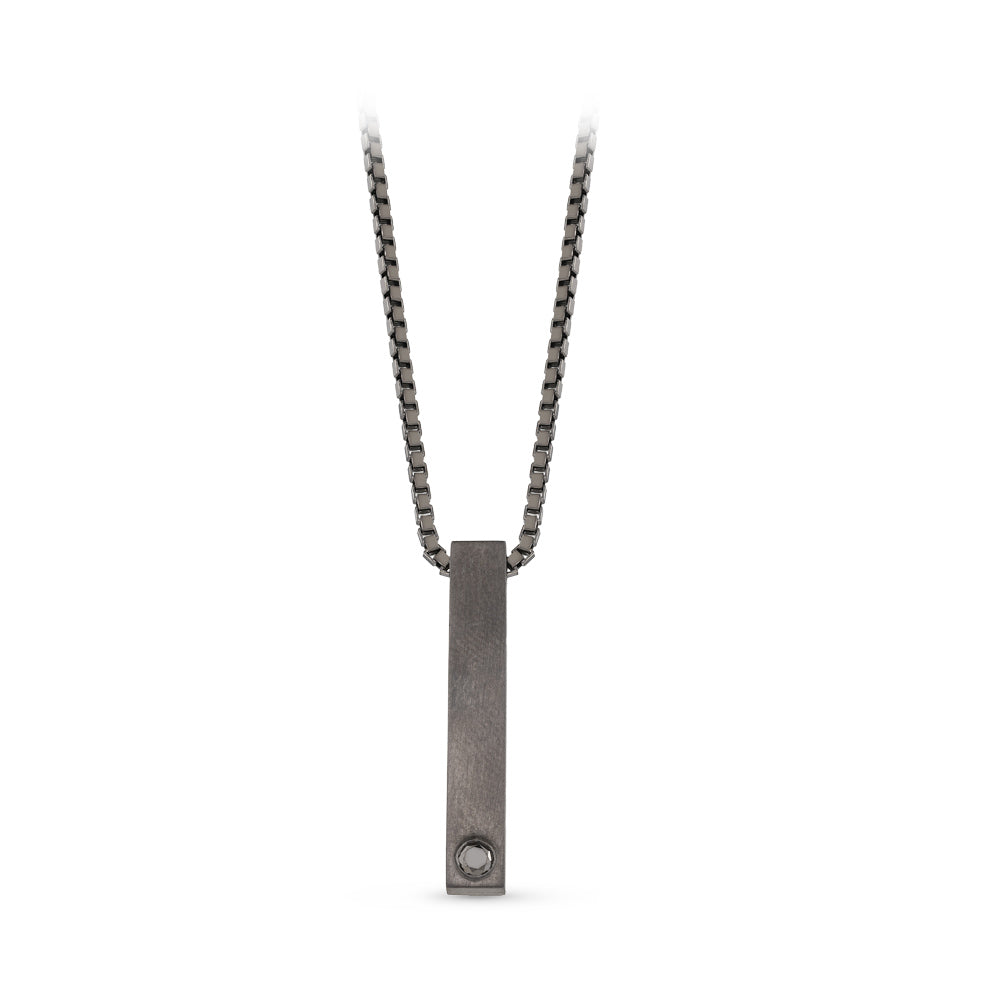 0.10 ct. Herren Silber Diamant Halskette
