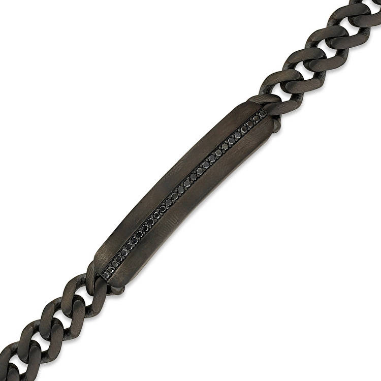 0.55 ct. Men Silver Diamond Bracelet