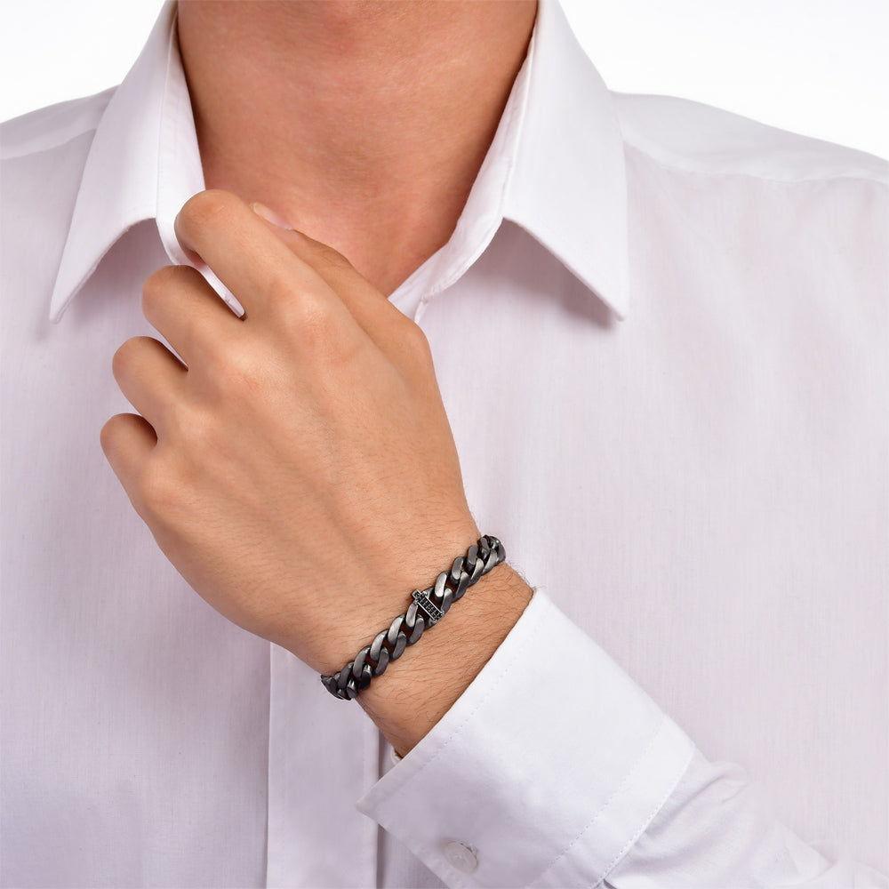 Buchstabe İ Silberarmband