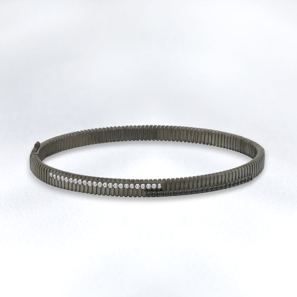 0.63 ct. Men Silver Diamond Bracelet