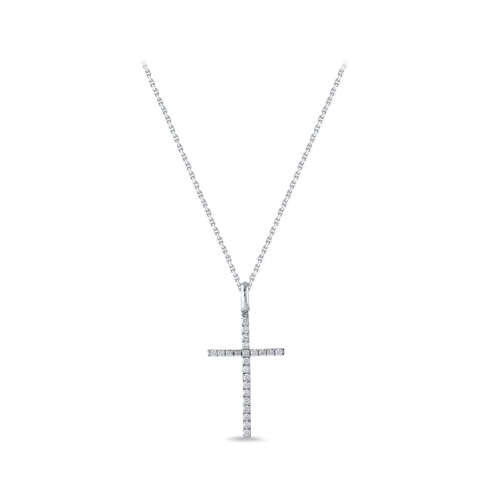 0.16 ct. Halskette mit Kreuzanhänger