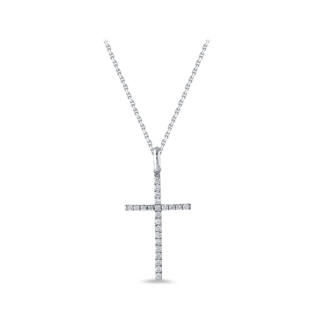 0.16 ct. Halskette mit Kreuzanhänger