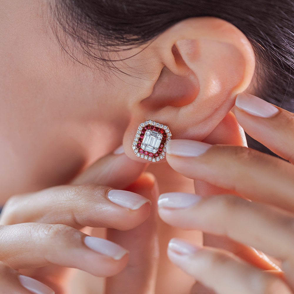1.53 ct. Rubin Ohrstecker