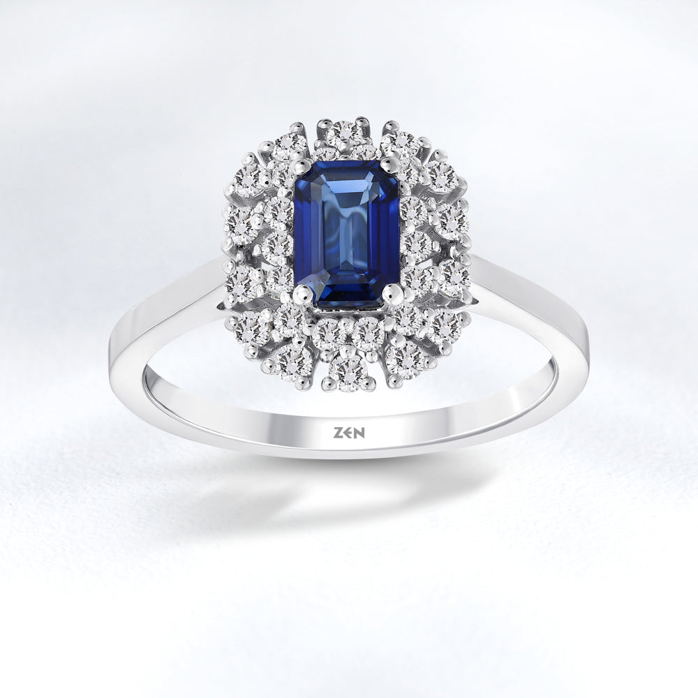 0.92 ct. Saphir Ring