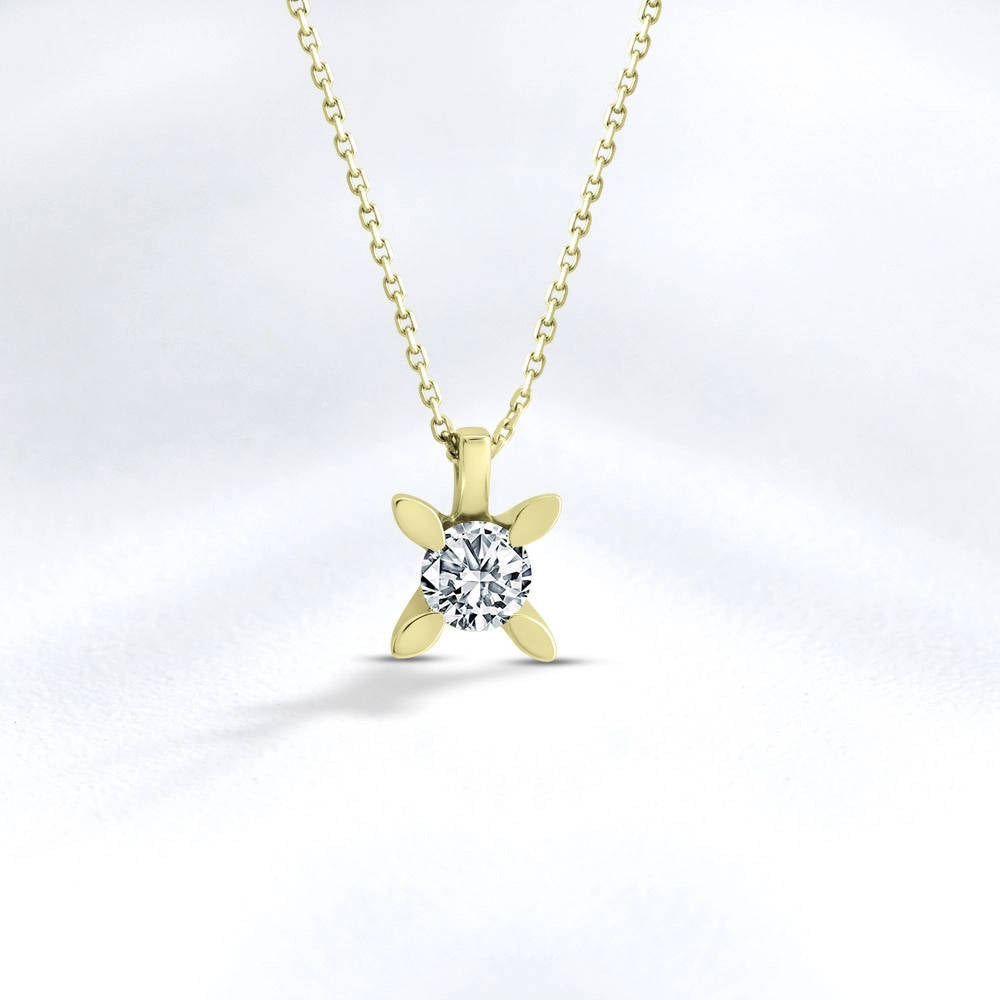 0.08 ct. Solitär Diamant Halskette