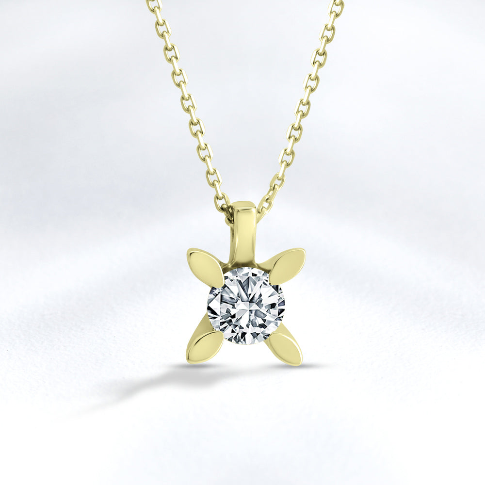 0.08 ct. Solitär Diamant Halskette