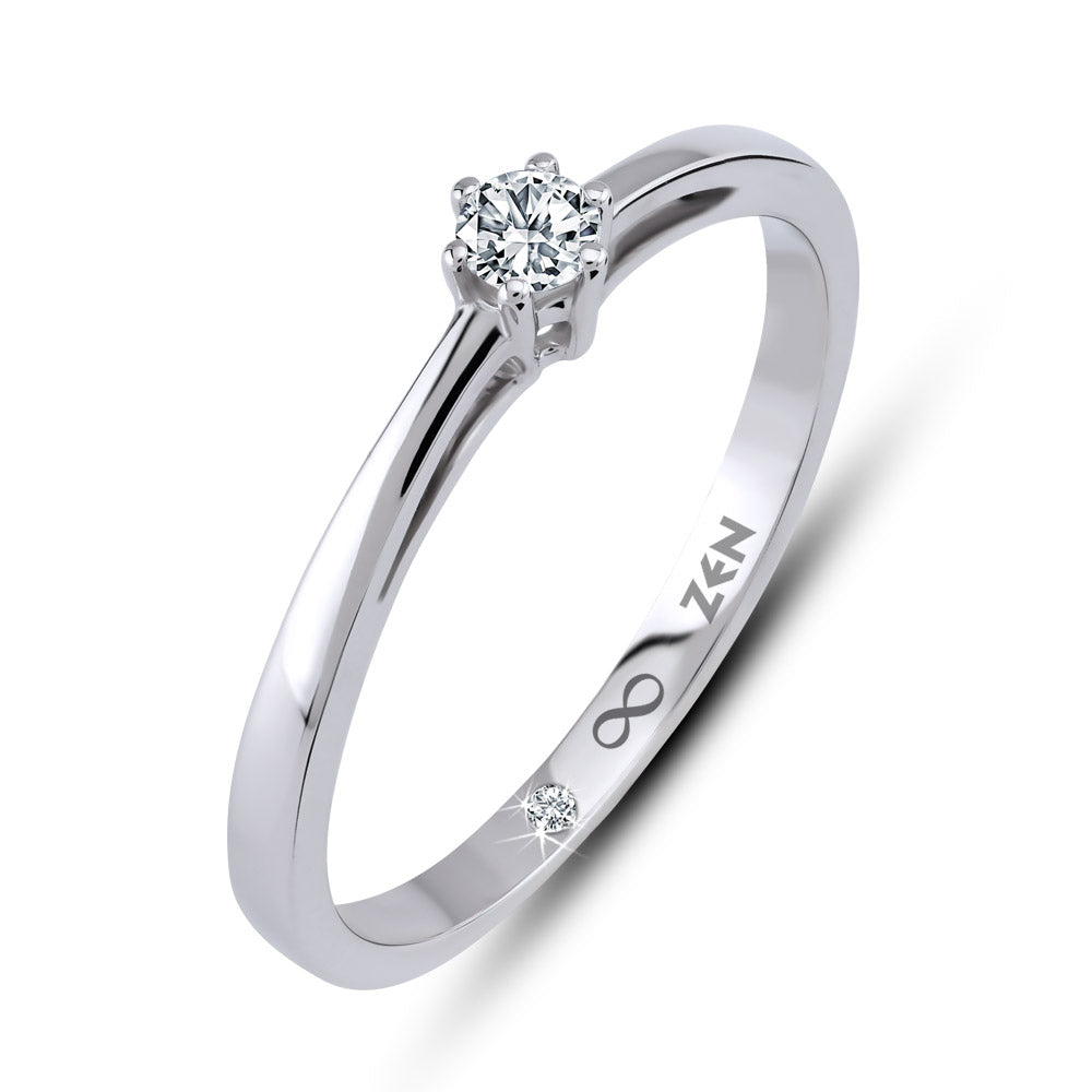 0.09 ct. Solitär Diamant Verlobungsring