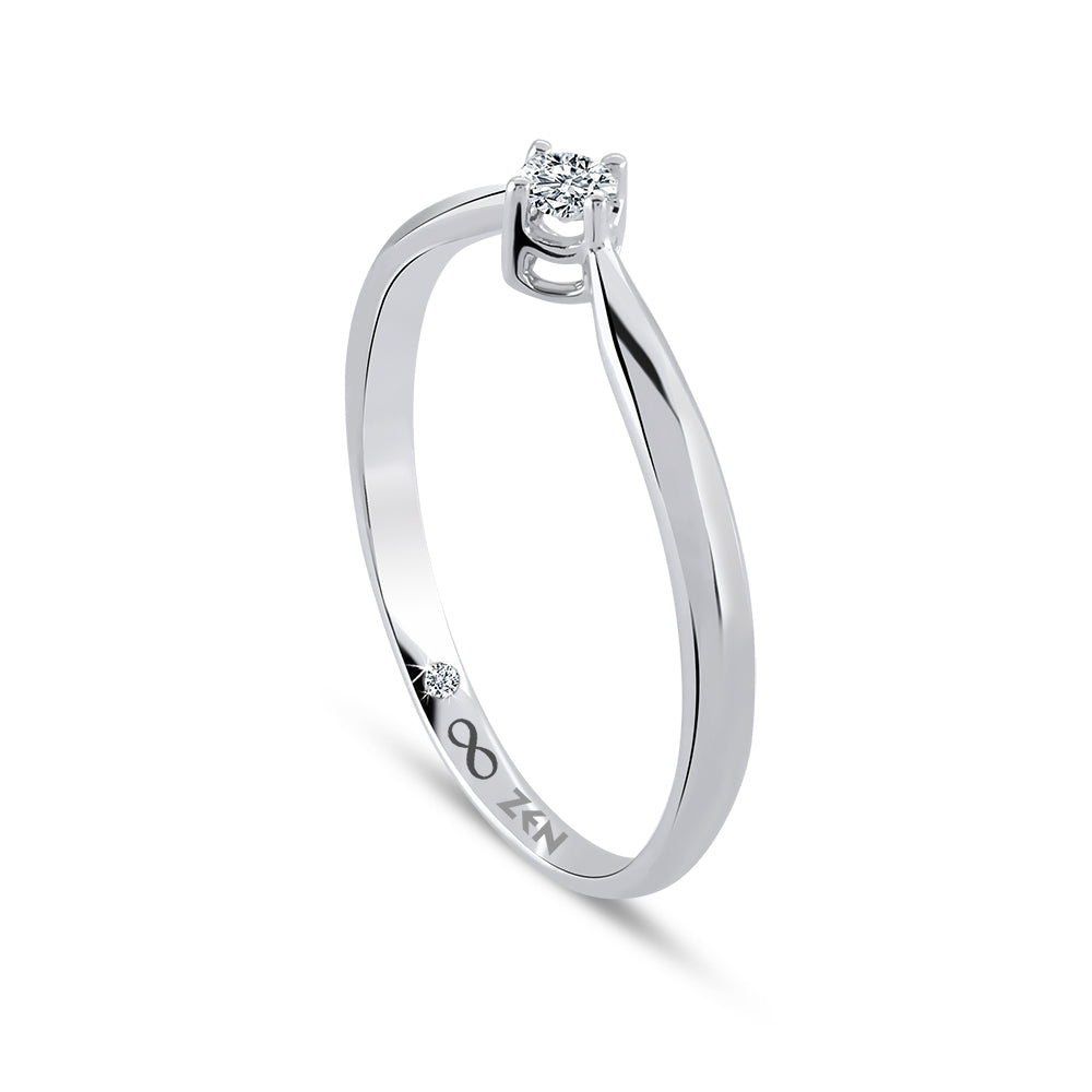 0.09 ct. Solitär Diamant Verlobungsring