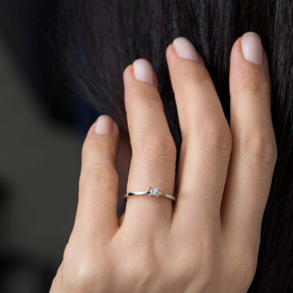 0.10 ct. Solitär Diamant Verlobungsring