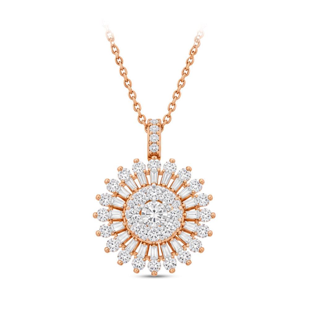 0.69 ct. Baguette Diamant Halskette