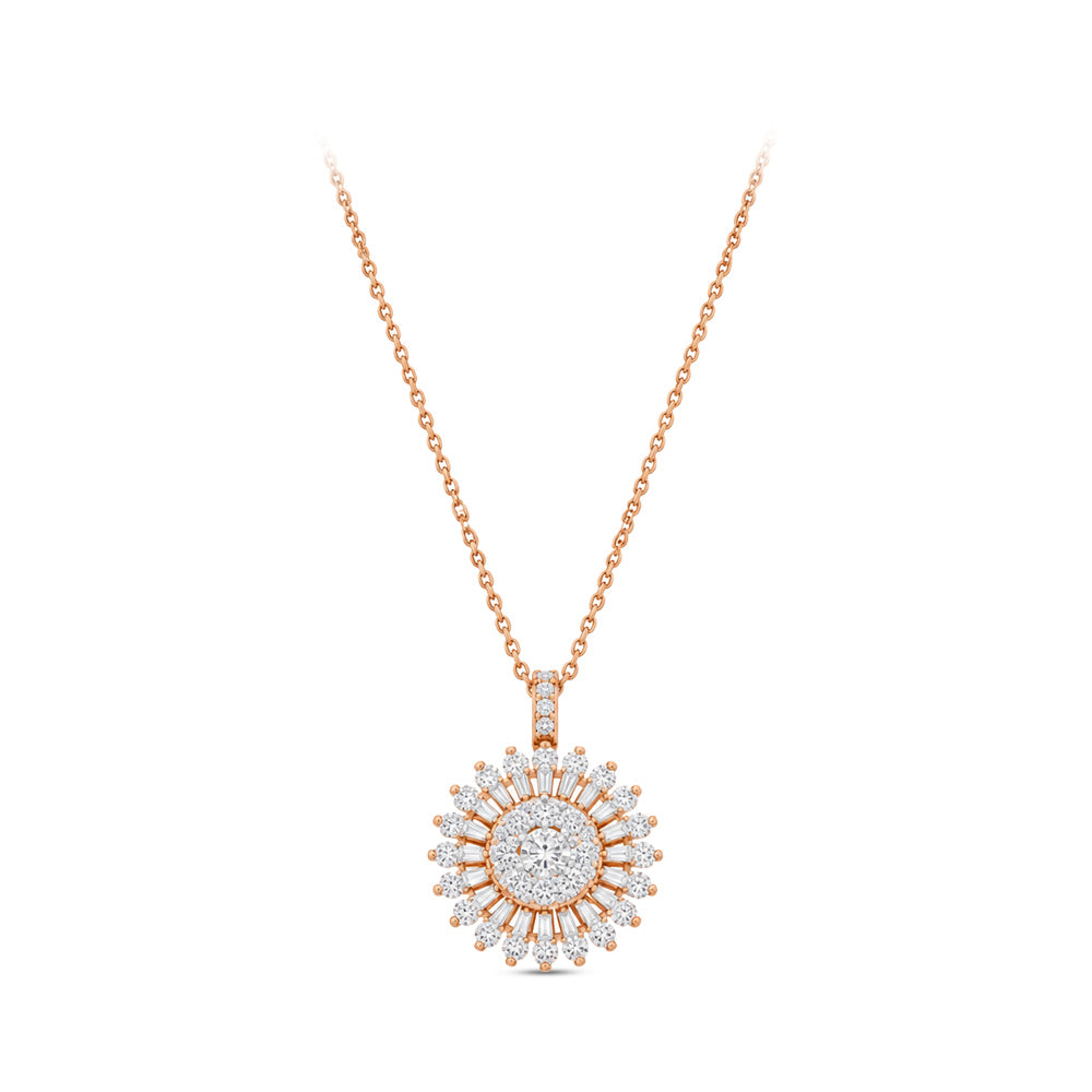 0.69 ct. Baguette Diamant Halskette