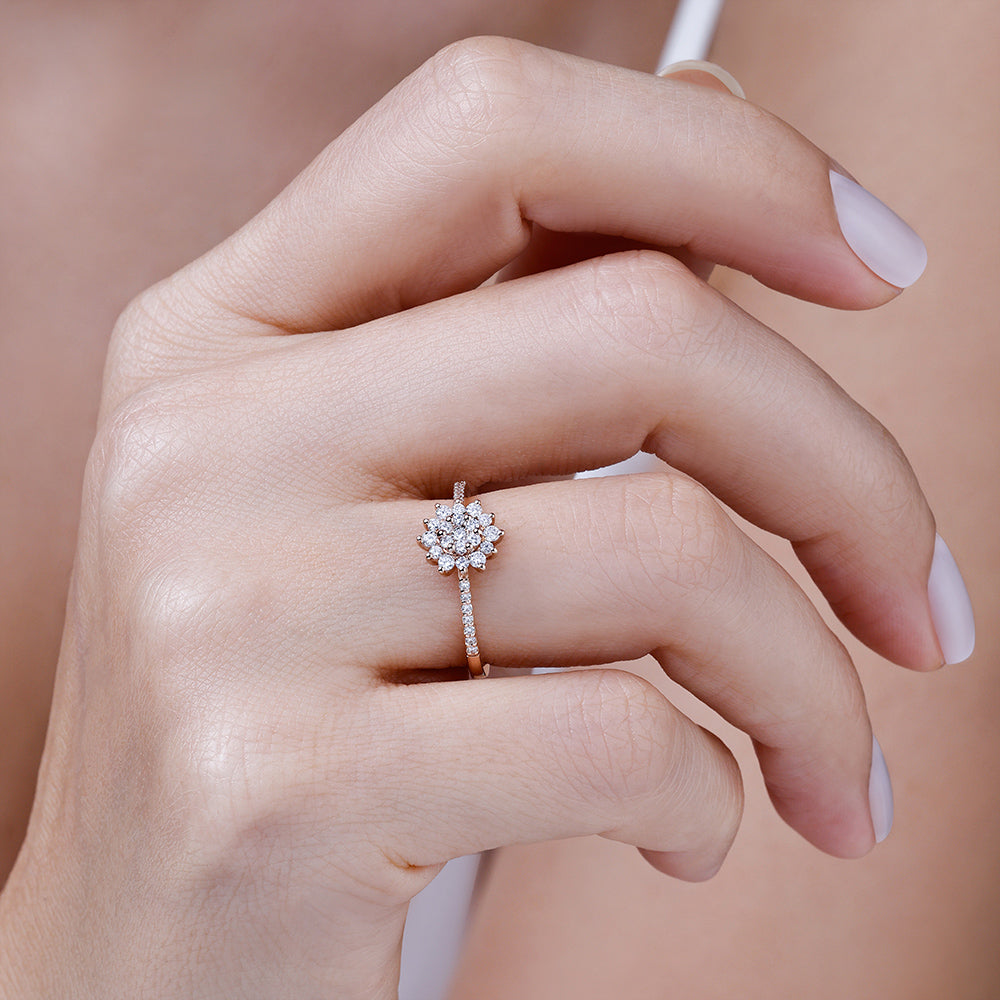 0.33 ct. Lotus Diamond Ring