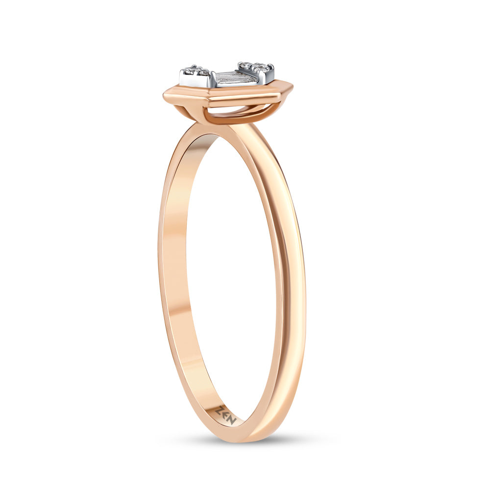 0.08 ct. Baguette Diamantring