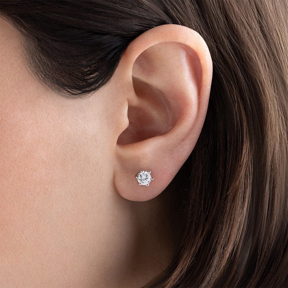 0.90 ct. Solitär Diamant Ohrstecker