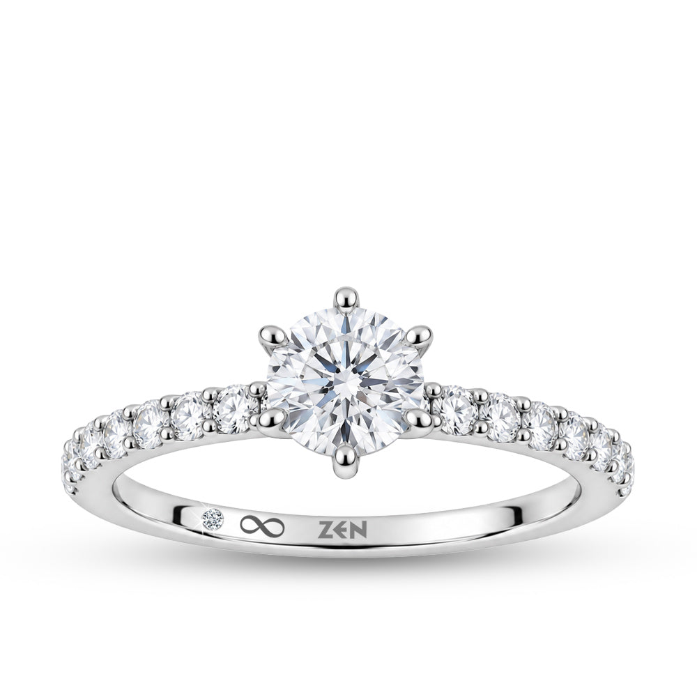 0.93 ct. Seitenstein Diamant Verlobungsring