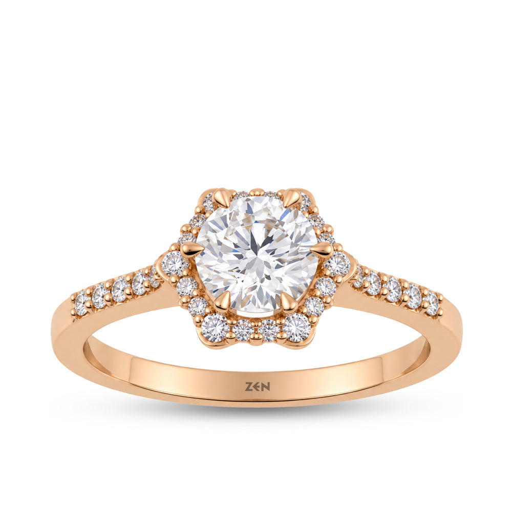 0.91 ct. Seitenstein Diamant Verlobungsring