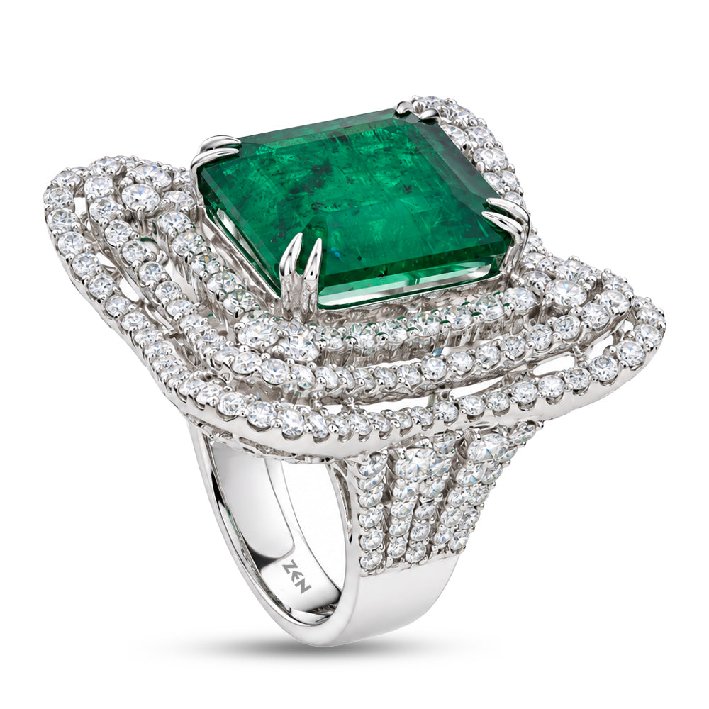 14.37 ct. Oktagon Smaragdring